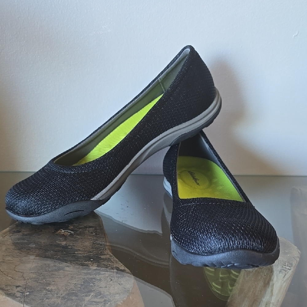 Eddie Bauer Black Mesh Womens Ballet Flats 9.5